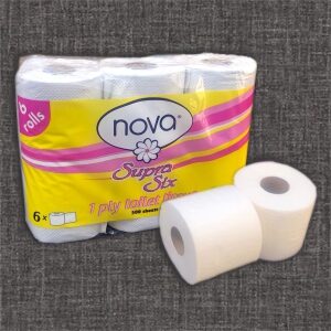 Single Ply 500 Sheet Virgin 6 Rolls