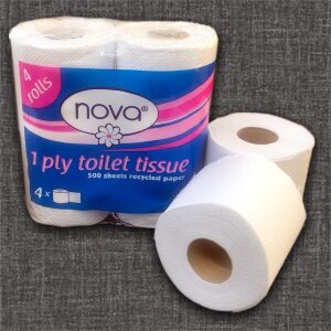 Single Ply 500 Sheets Recycled 4 Rolls