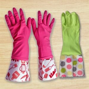 Funky Rubber Gloves with Long-Sleeves